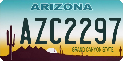 AZ license plate AZC2297