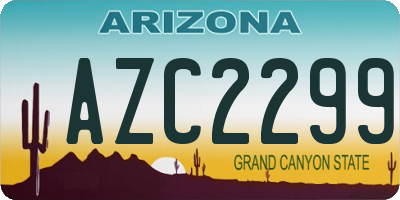 AZ license plate AZC2299