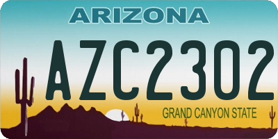 AZ license plate AZC2302