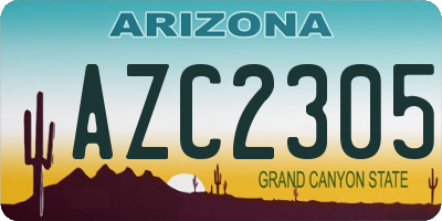 AZ license plate AZC2305