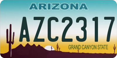 AZ license plate AZC2317
