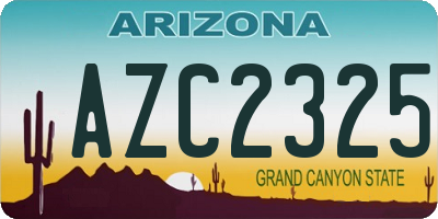 AZ license plate AZC2325