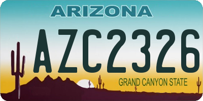 AZ license plate AZC2326