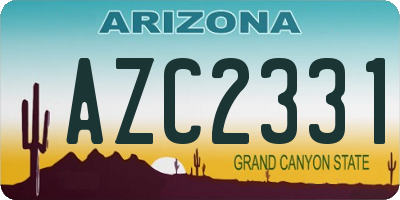 AZ license plate AZC2331