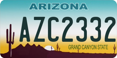 AZ license plate AZC2332