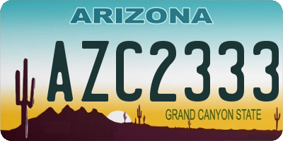 AZ license plate AZC2333