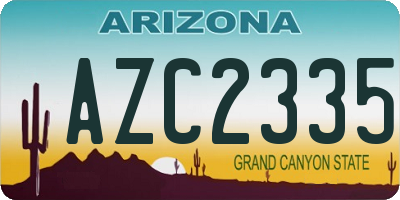 AZ license plate AZC2335