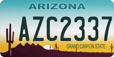 AZ license plate AZC2337