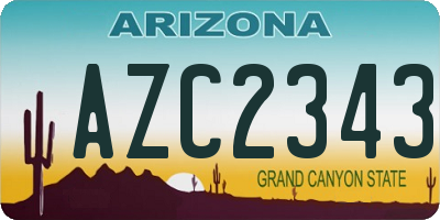 AZ license plate AZC2343