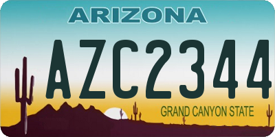 AZ license plate AZC2344