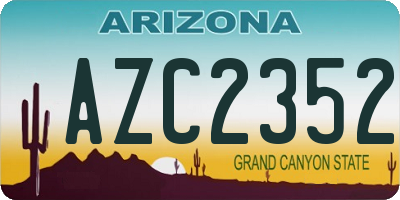 AZ license plate AZC2352