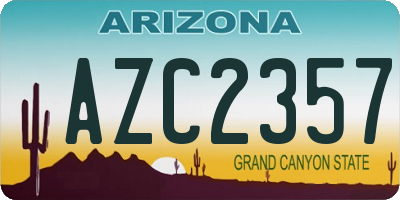 AZ license plate AZC2357