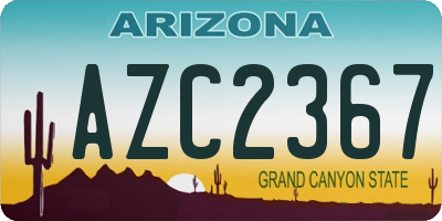 AZ license plate AZC2367