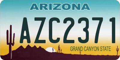 AZ license plate AZC2371