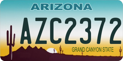 AZ license plate AZC2372