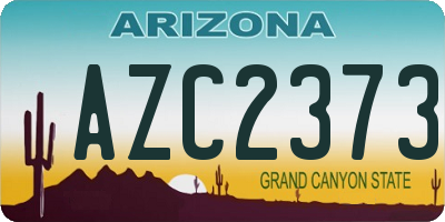 AZ license plate AZC2373