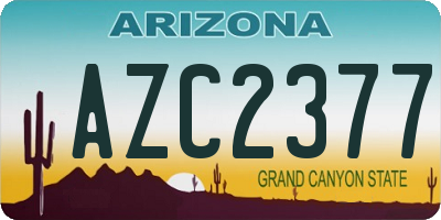 AZ license plate AZC2377