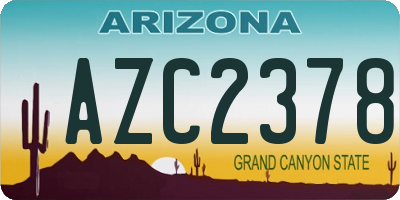 AZ license plate AZC2378