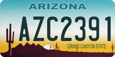 AZ license plate AZC2391