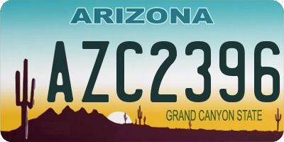 AZ license plate AZC2396