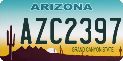 AZ license plate AZC2397