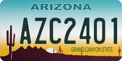 AZ license plate AZC2401