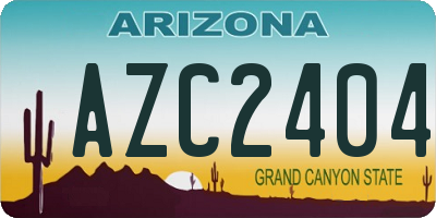 AZ license plate AZC2404