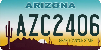 AZ license plate AZC2406