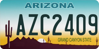 AZ license plate AZC2409