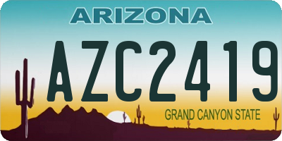 AZ license plate AZC2419