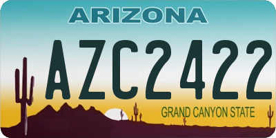 AZ license plate AZC2422