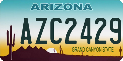 AZ license plate AZC2429