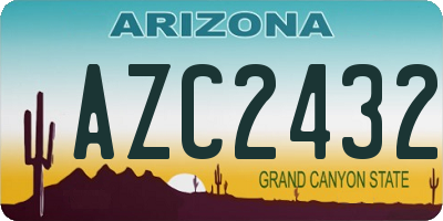 AZ license plate AZC2432