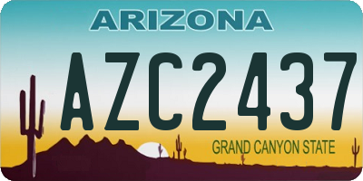 AZ license plate AZC2437