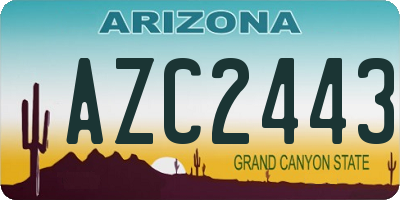 AZ license plate AZC2443