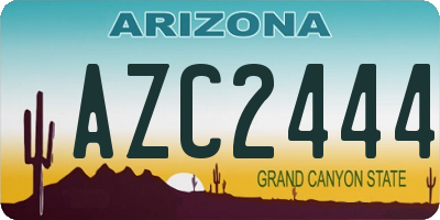 AZ license plate AZC2444
