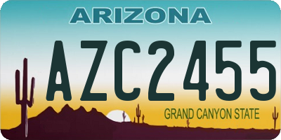 AZ license plate AZC2455