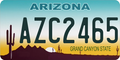 AZ license plate AZC2465
