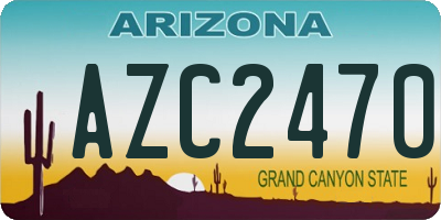 AZ license plate AZC2470