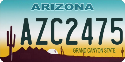 AZ license plate AZC2475