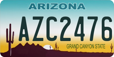 AZ license plate AZC2476