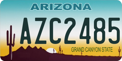 AZ license plate AZC2485