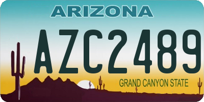AZ license plate AZC2489