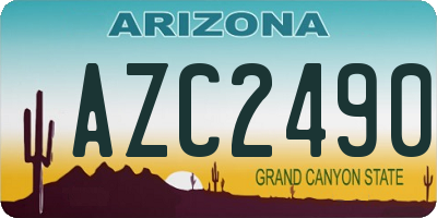 AZ license plate AZC2490