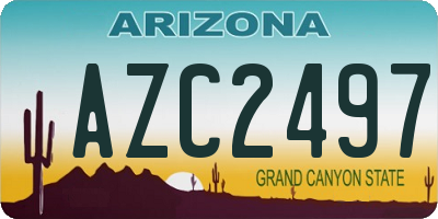 AZ license plate AZC2497