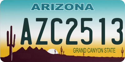 AZ license plate AZC2513