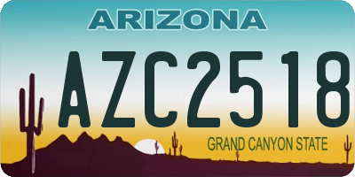 AZ license plate AZC2518