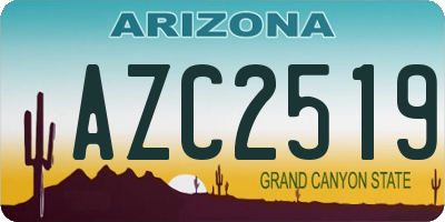 AZ license plate AZC2519
