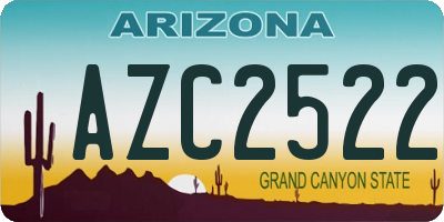 AZ license plate AZC2522