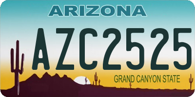 AZ license plate AZC2525